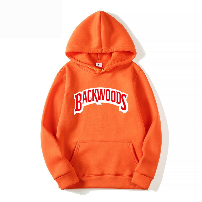 Pullover Hoodie with BACKWOODS Print (Hip-Hop)